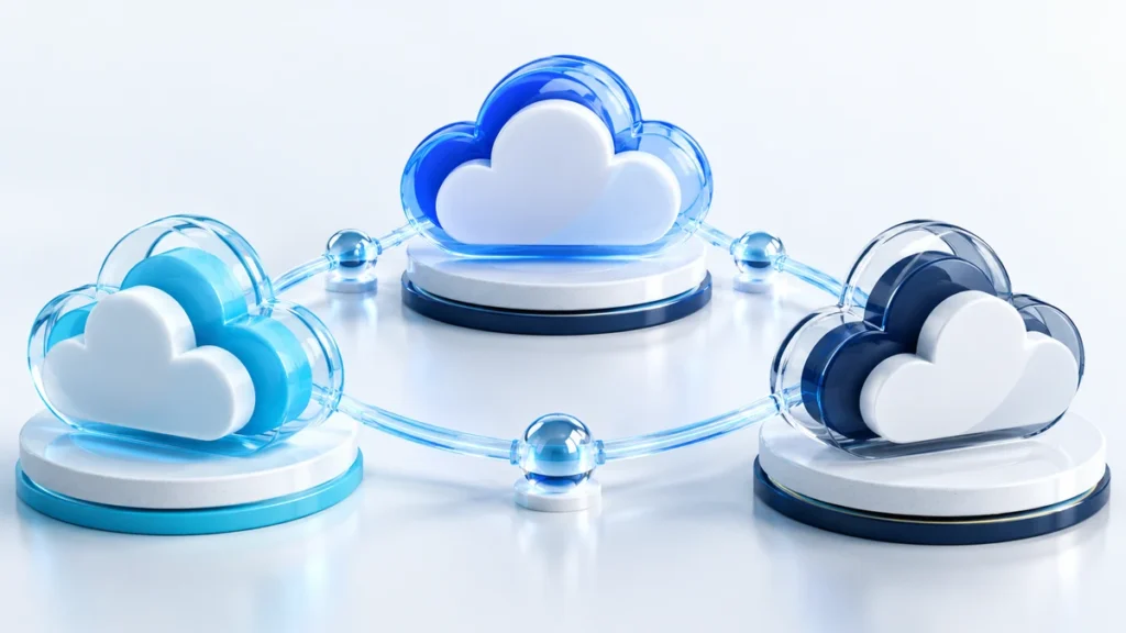 Облачная инфраструктура: Beget, Selectel и Yandex Cloud — тематическая иллюстрация